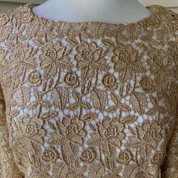 Milly Metallic Gold Lace Dress✨ - Picture 3 of 13